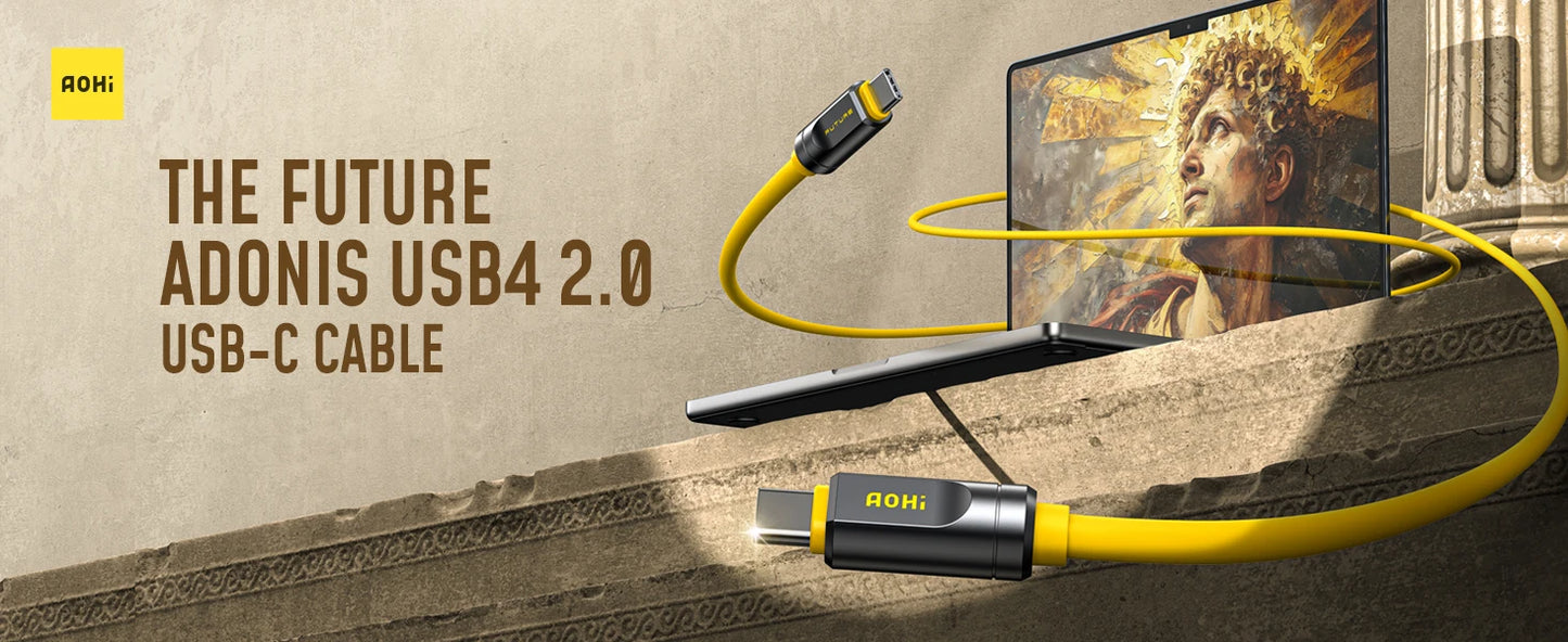 240W USB4 Type C Cable for Fast Charging & Data Transfer | 3.3FT