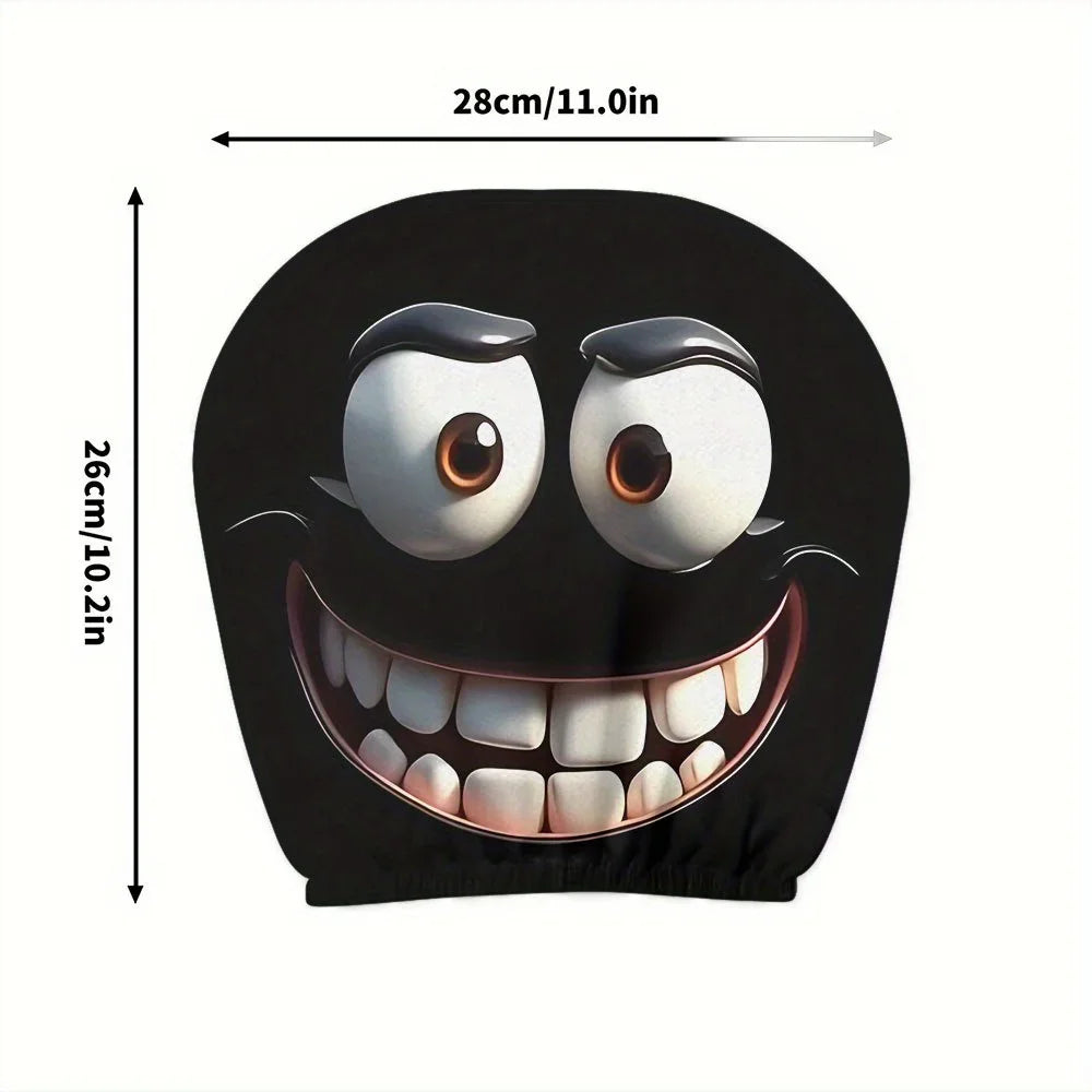 2pcs Smiley Face Printed Car Pillowcases | Soft & Fun Cushions