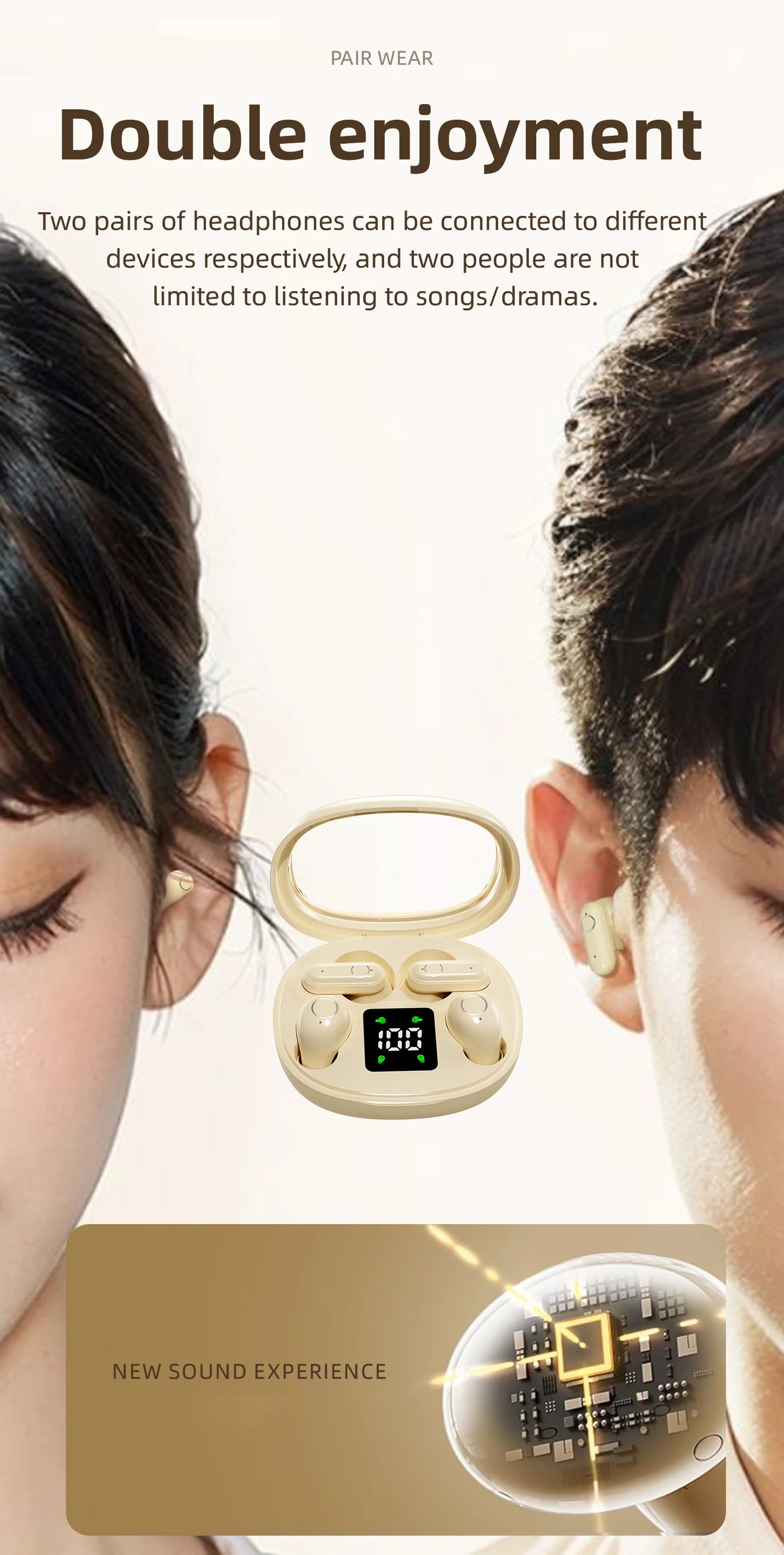 Long Range Bluetooth Earphones Wireless for Sports Running