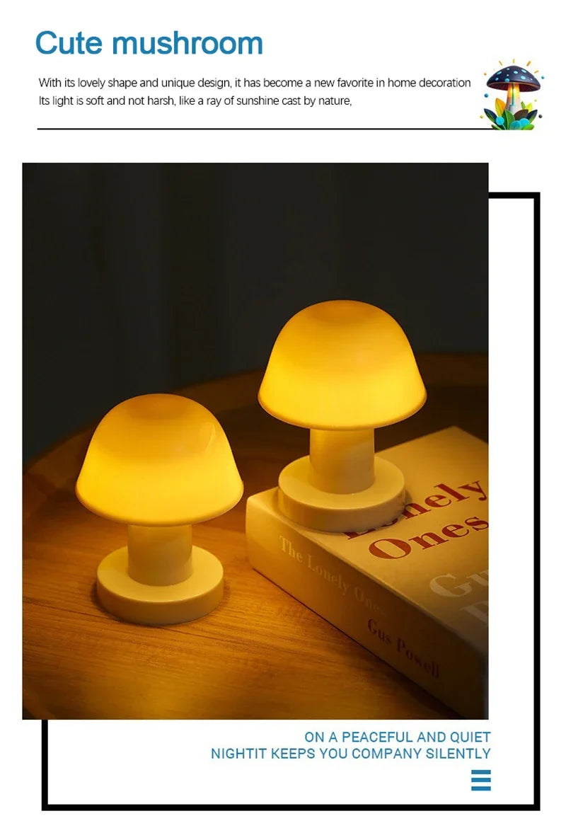 Creative Mushroom LED Night Light | Portable Cozy Decor