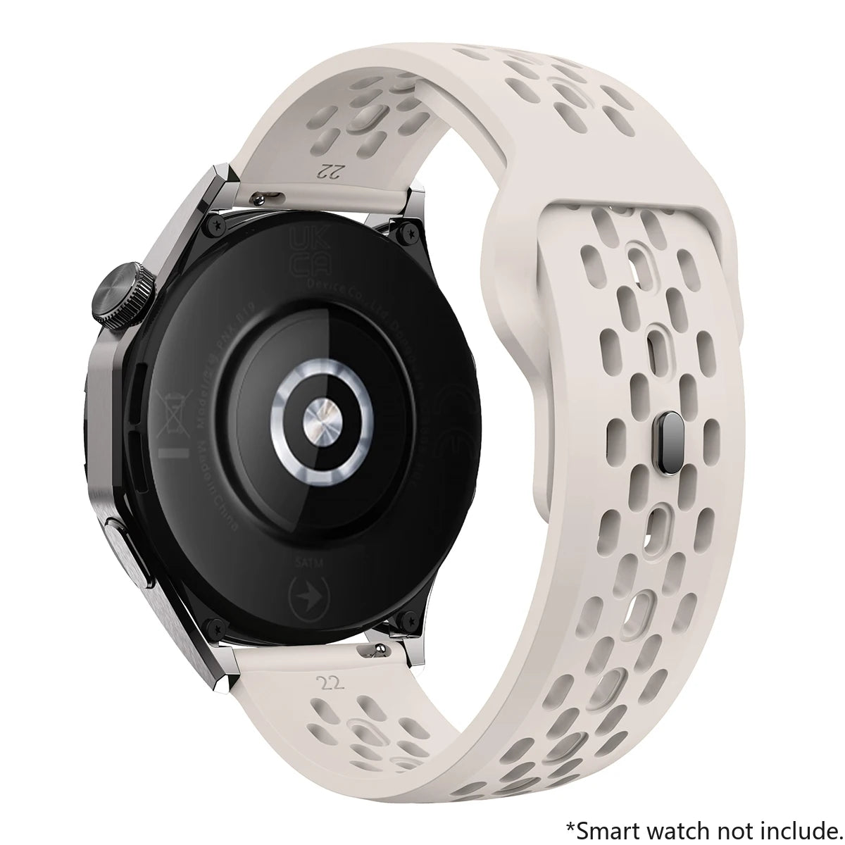 Breathable Sports Silicone Watch Strap - Replacement Bands for Smartwatches