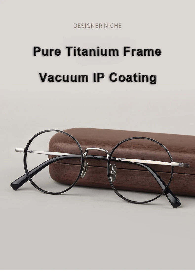 Ultra-Light Retro Round Eyeglasses | Stylish Titanium Frames