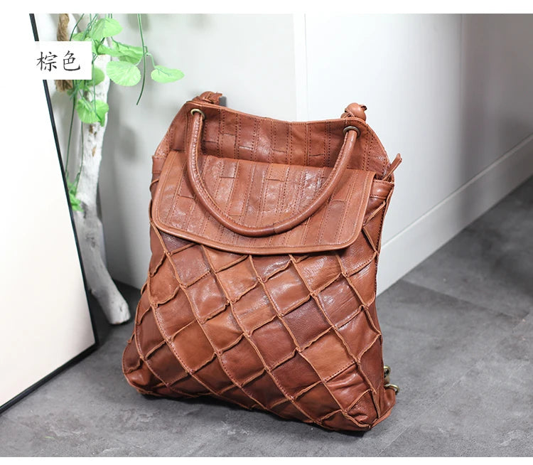 Multifunctional Leather Backpack for Women | Large Capacity Travel Bag