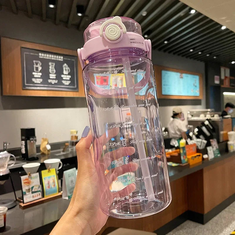 Large Capacity Sport Straw Water Bottle | Hydration Made Easy