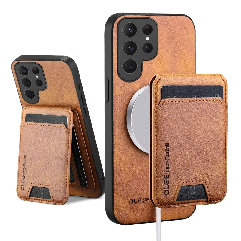 Magnetic Wallet Card Slot Holder Leather Phone Case