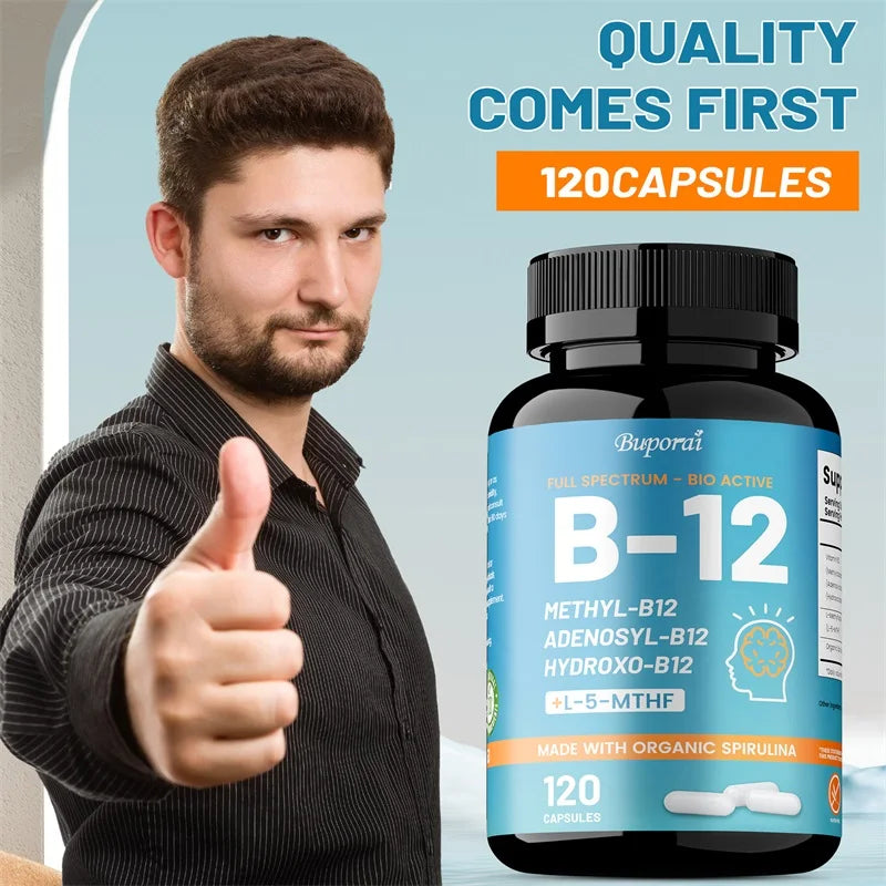 Vitamin B12 Energy Support Capsules | Boost Focus & Mood