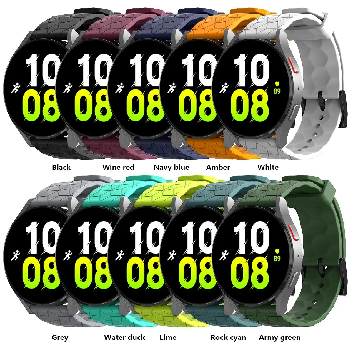 20mm 22mm Silicone Watch Strap for Galaxy & Huawei Watches