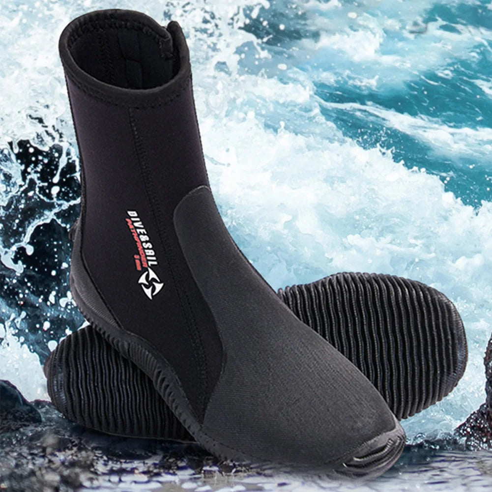 Unisex 5MM Neoprene Diving Boots | Waterproof Snorkeling Water Shoes