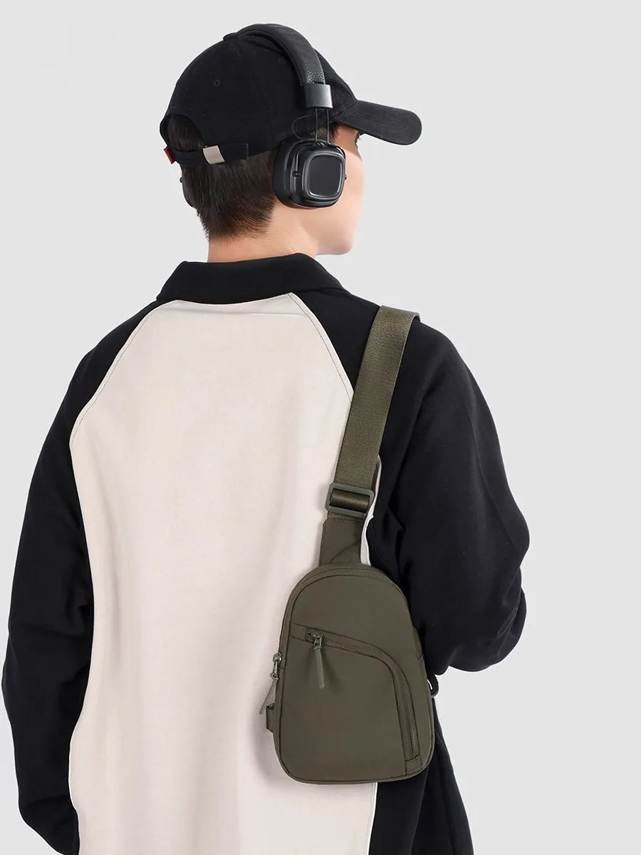 Waterproof PU Leather Sling Bag | Versatile Unisex Chest Bag