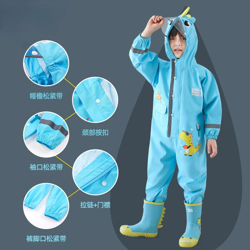Kids Waterproof Dinosaur Raincoat | Perfect for Boys & Girls