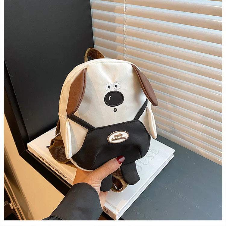 Cute Cartoon Dog Mini Backpack | Adjustable Canvas Travel Bag