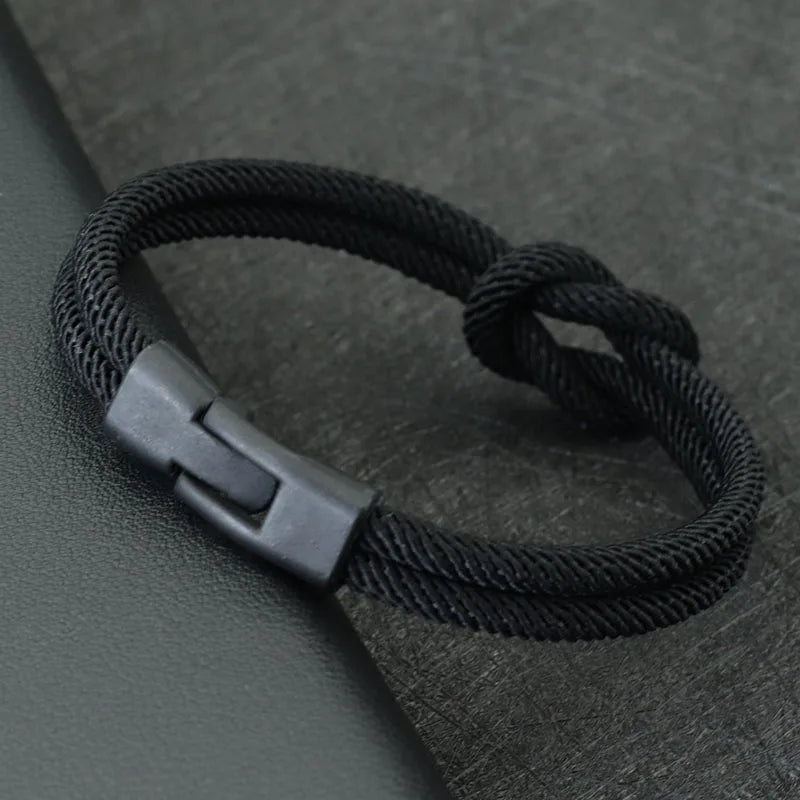 Double Layer Colorblock Rope Bracelet for Men | Trendy Accessory