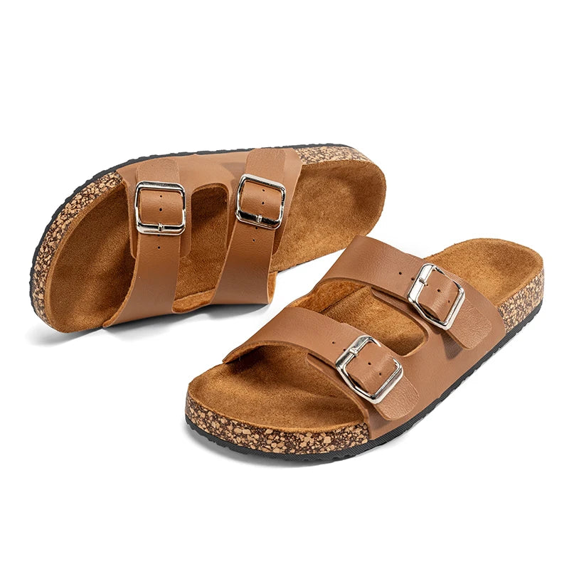 Comfortable Unisex Summer Cork Slippers for Outdoor Use