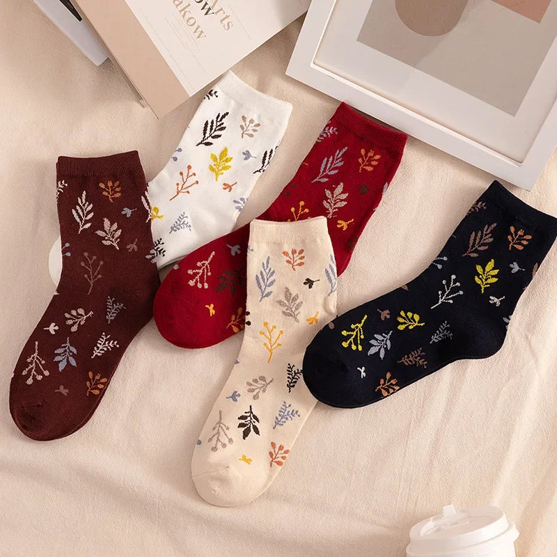 Cotton Embroidery Print Socks for Women | Vintage Harajuku Style