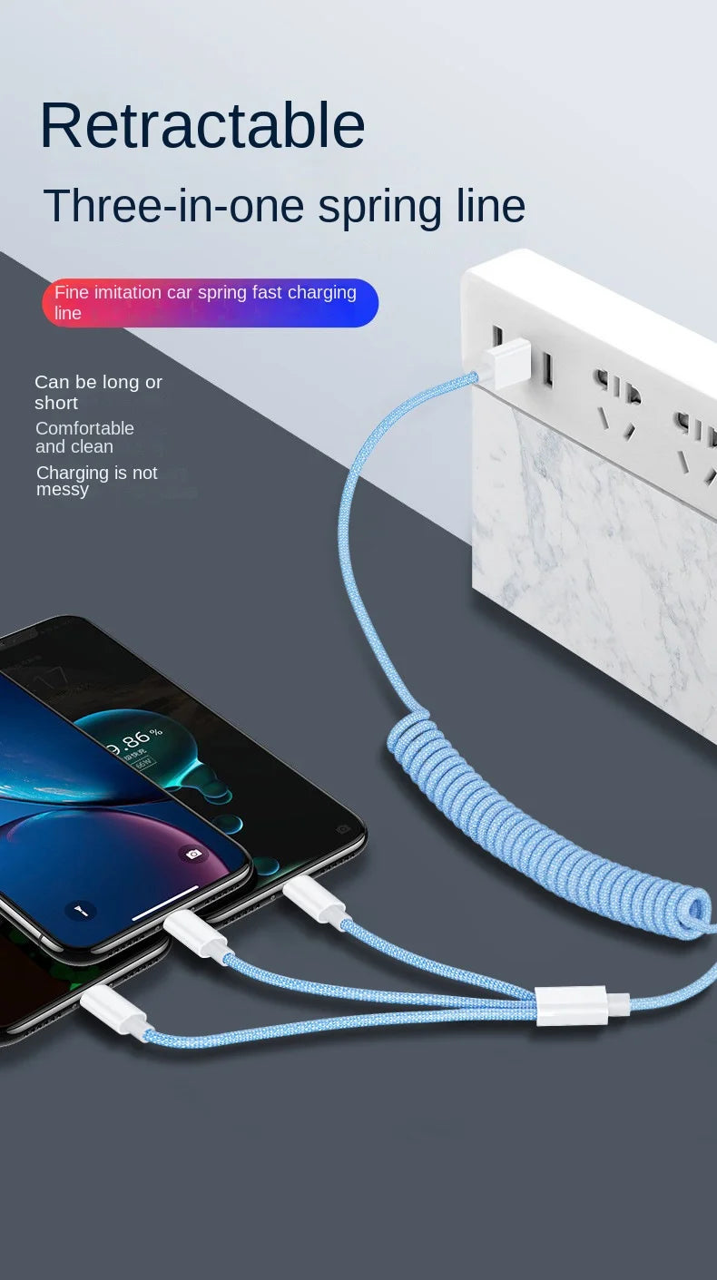 100W 3 In 1 Fast Charging Cable | Universal USB C Charger Cord