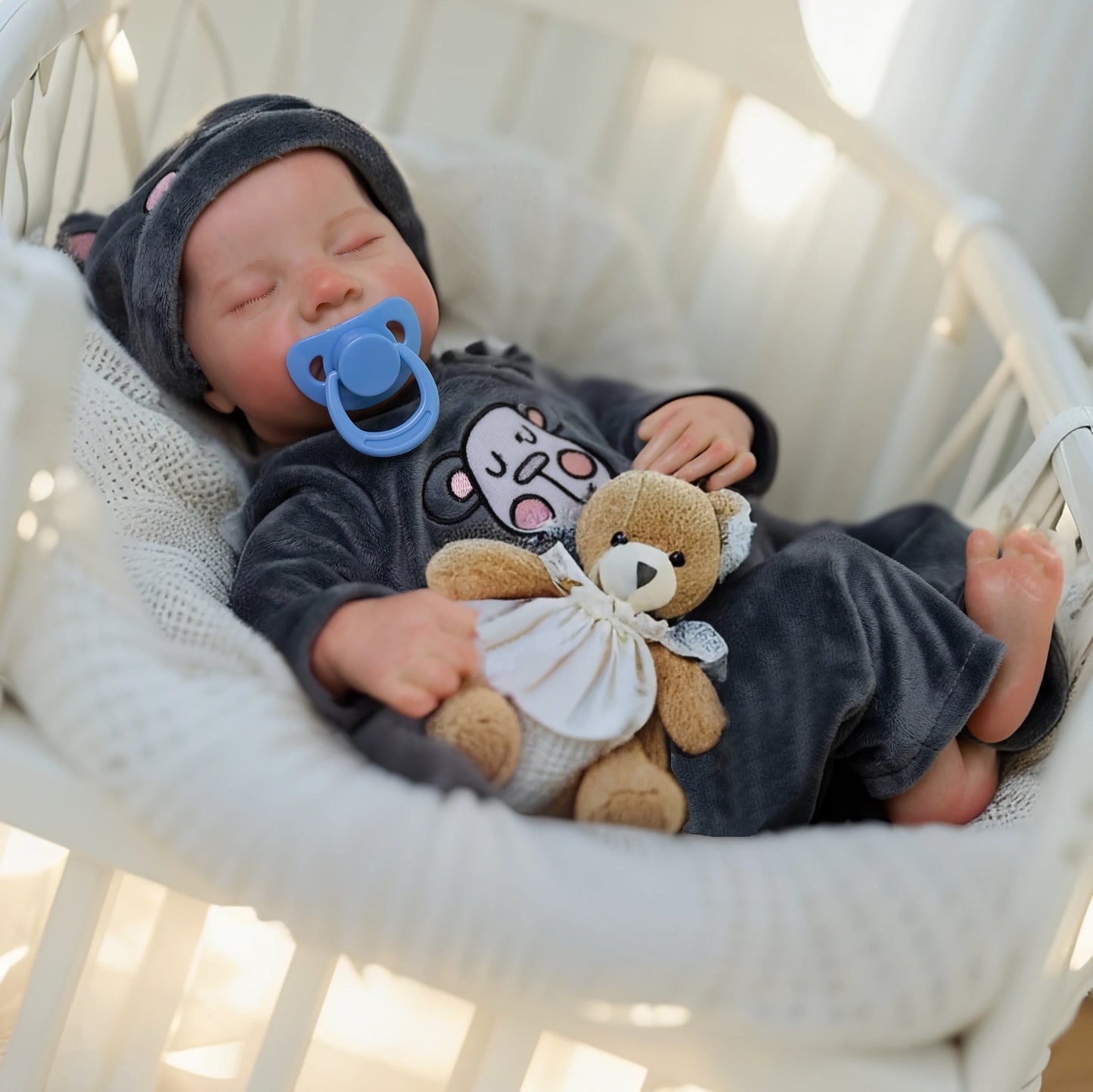 Muñeco Bebé Reborn Realista de 45 cm | Muñeco Suave Ponderado y Articulado