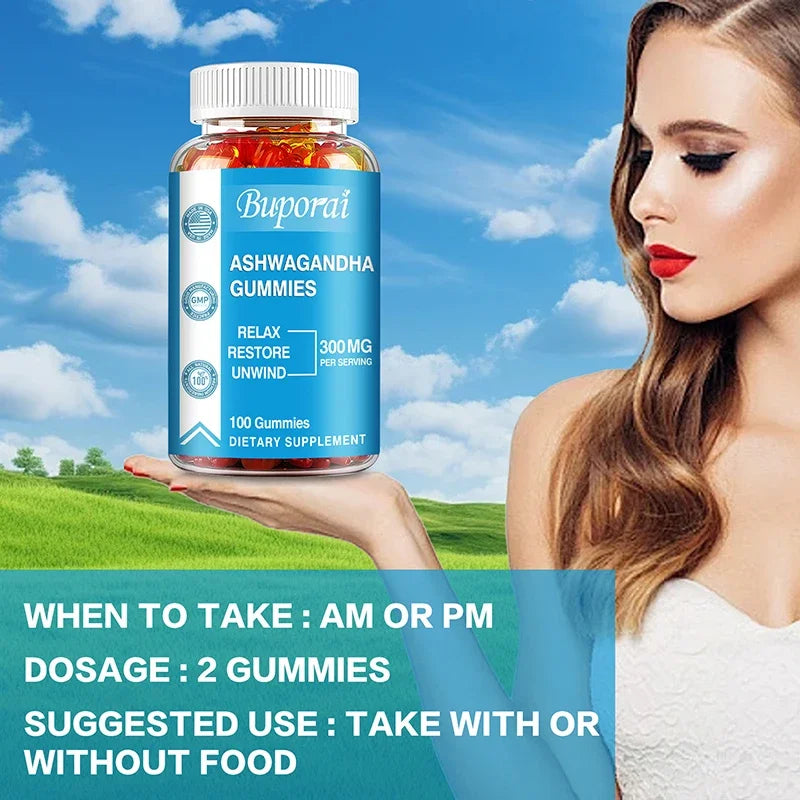 Natural Ashwagandha Gummies for Stress Relief & Focus Boost