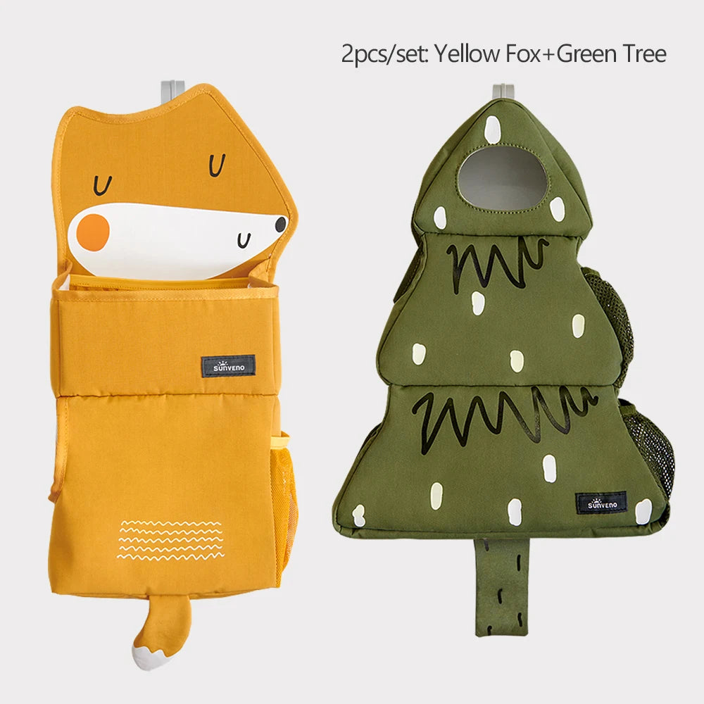 Cartoon Baby Crib Hanging Storage Bag | Multi-functional Organizer