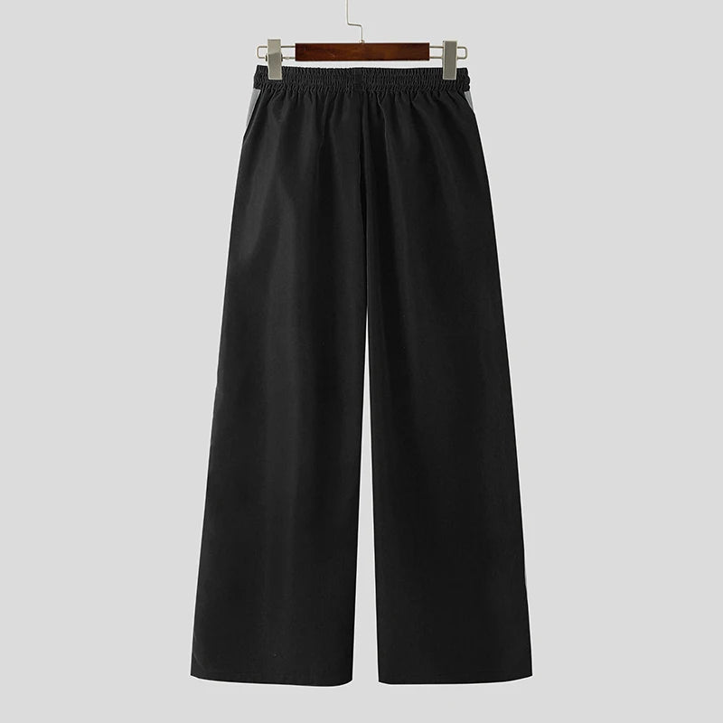 Men's Patchwork Joggers | Stylish Wide Leg Drawstring Pants