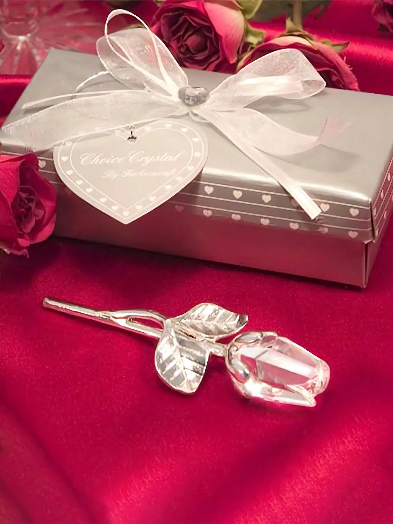Artificial Glass Rose Crystal Flower | Elegant Party Gift