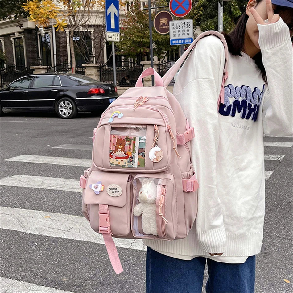 Mochila Bonita Impermeable para Mujer | Mochila Escolar con Múltiples Bolsillos