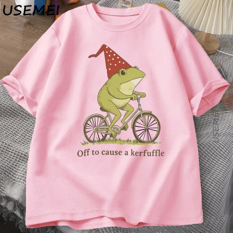 Funny Frog T-Shirt for Adults | Unique Graphic Tee Summer Tops