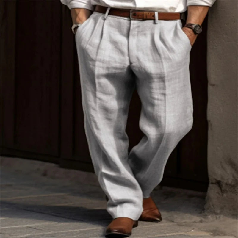Men's Casual Linen Pants | Stylish Ankle-Length Comfort Trousers