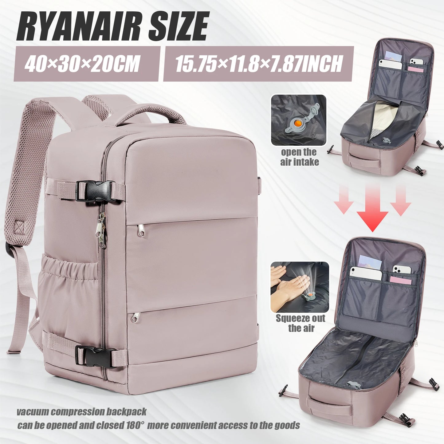 Vacuum Compression Travel Backpack | Ideal Cabin Bag for Air Travel