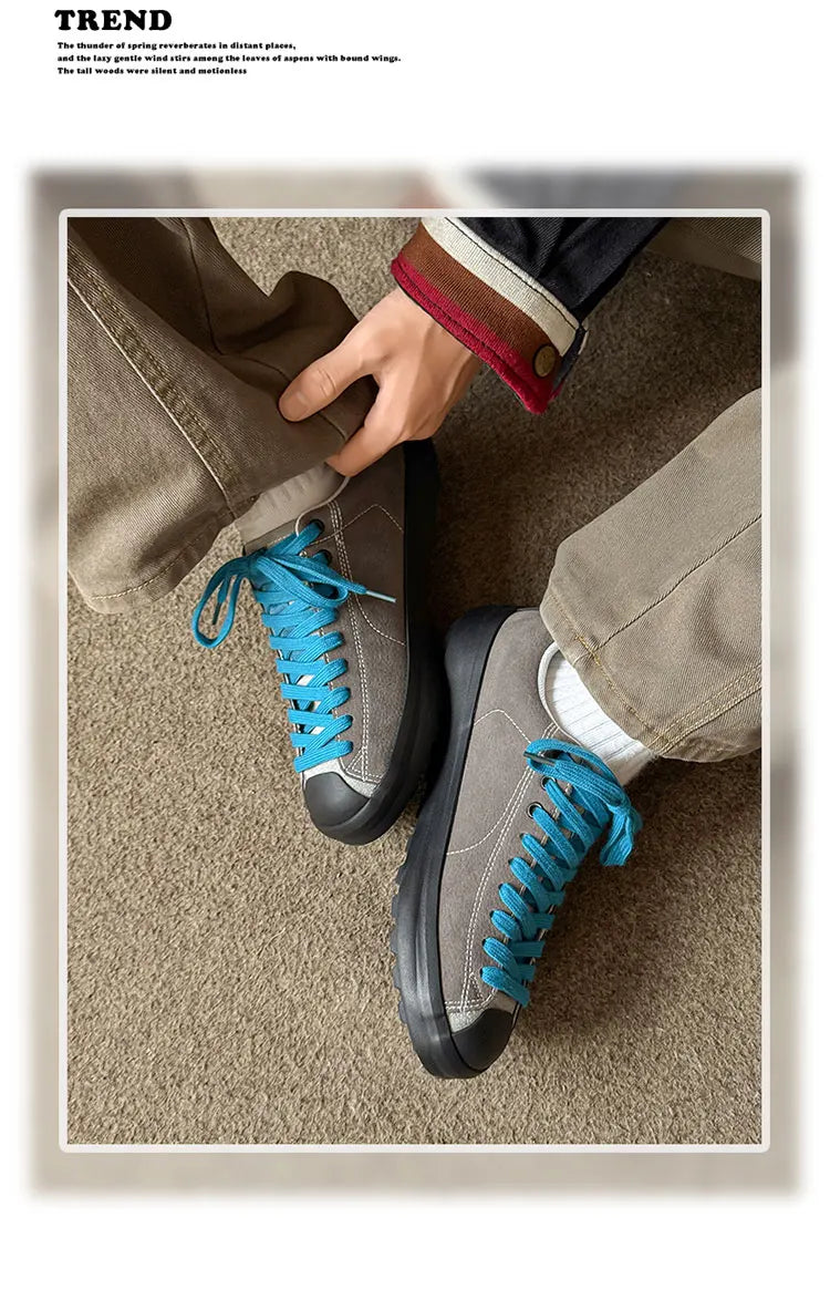 Men's Casual Suede Sneakers | Non-Slip Platform Walking Shoes