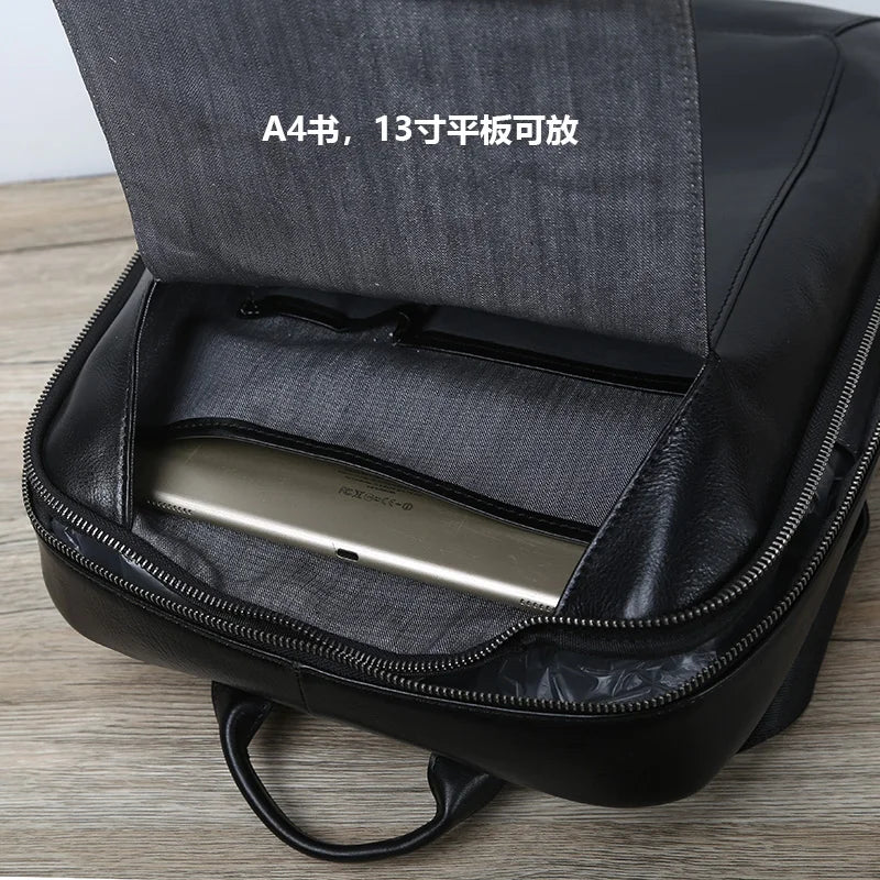 Men's Vintage Leather Backpack | High Capacity Computer Bag
