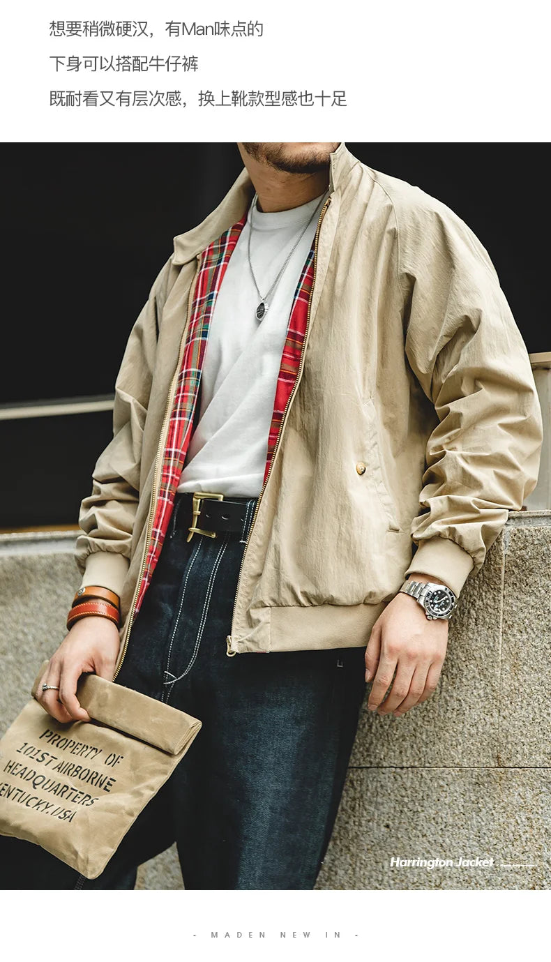 Men's Vintage Khaki Jacket | Retro Casual Outerwear for All Seasons
