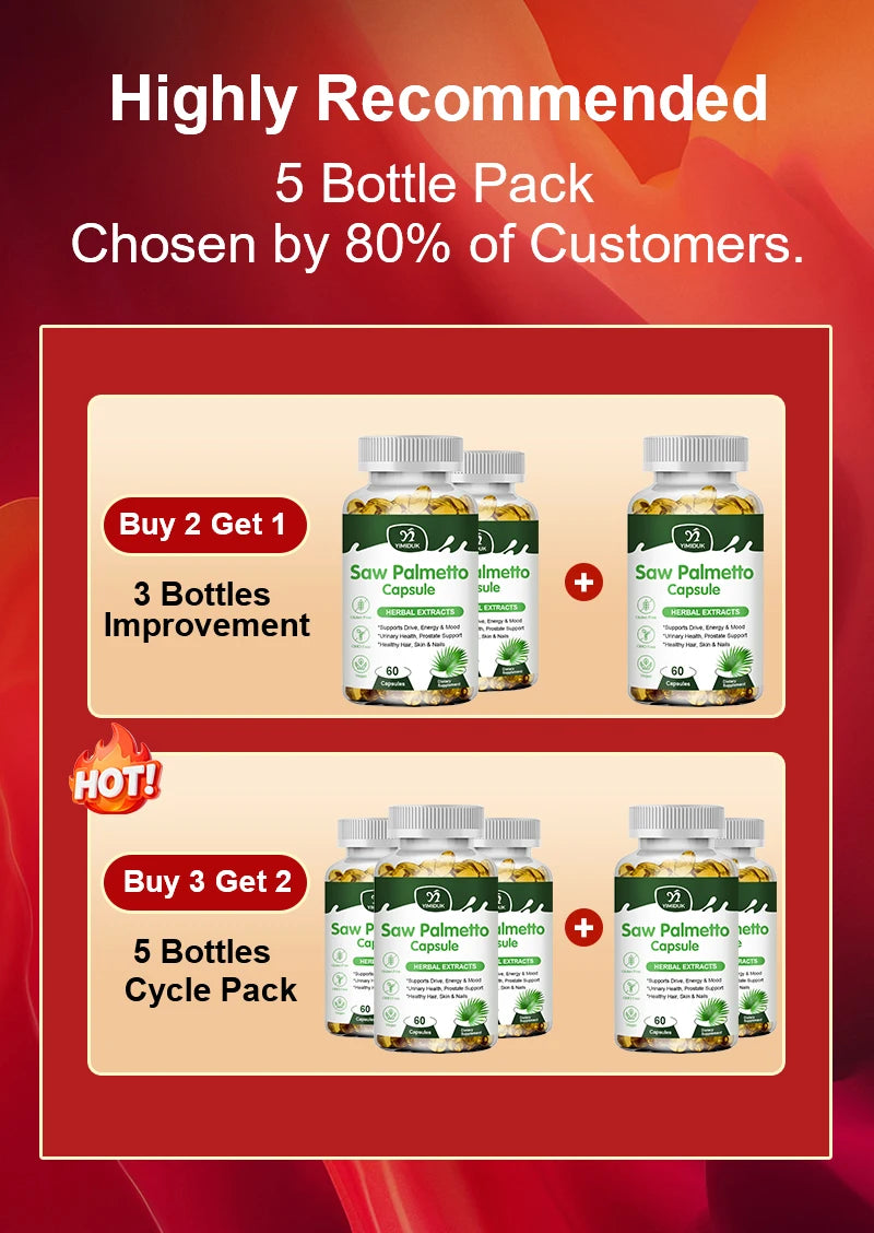 Saw Palmetto Supplement for Prostate Health & Hair Growth