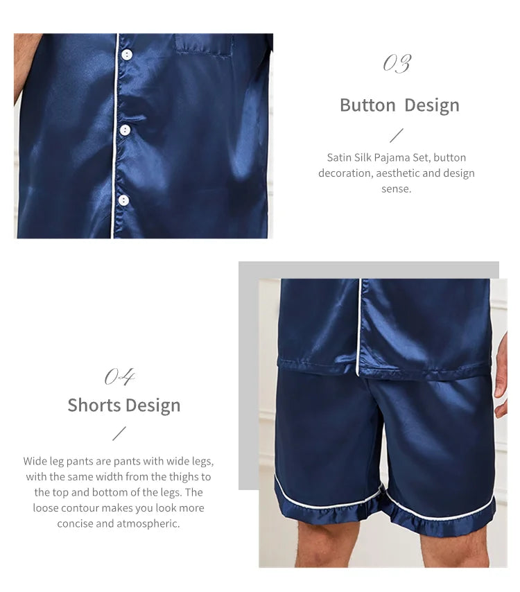 Men's Summer Pajamas Set | Comfortable Short Sleeve Sleepwear