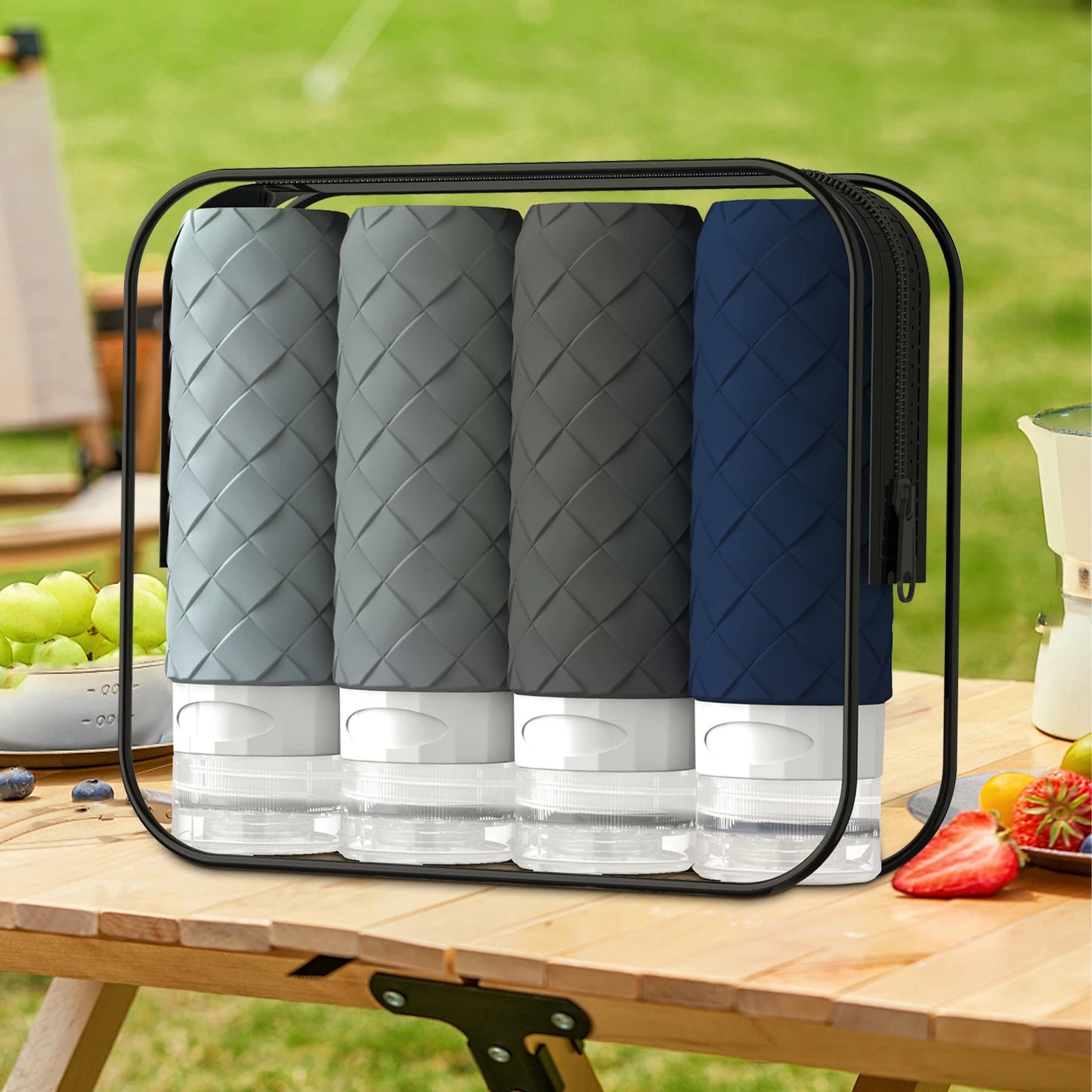 Silicone Woven Travel Dispensing Bottles | 4-Piece Set 90ml