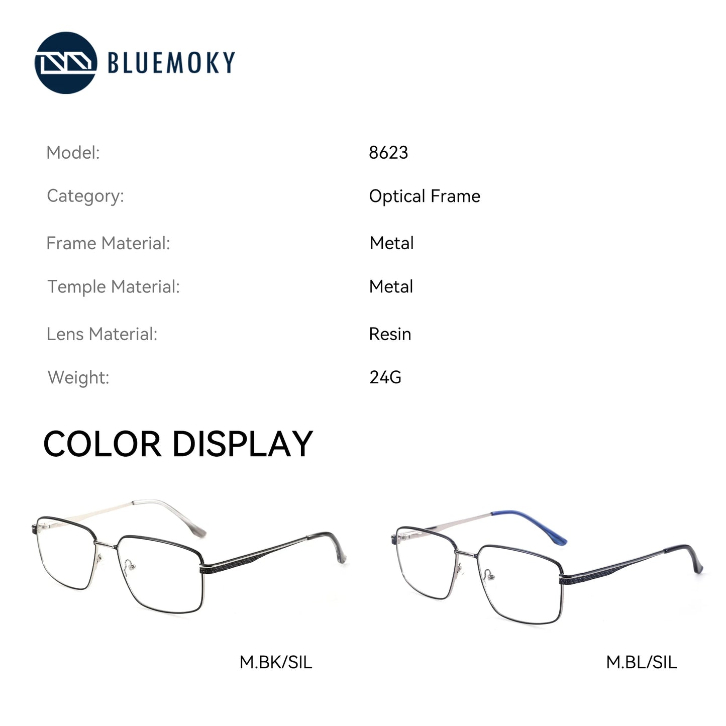 Stylish Alloy Prescription Eyeglasses for Men | Anti-Blue Light Safety