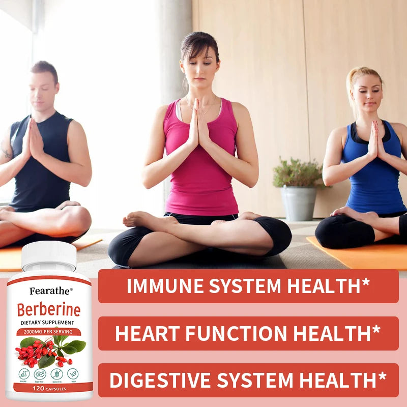 Natural Berberine Capsules 2000mg | Support Cardiovascular & Digestive Health