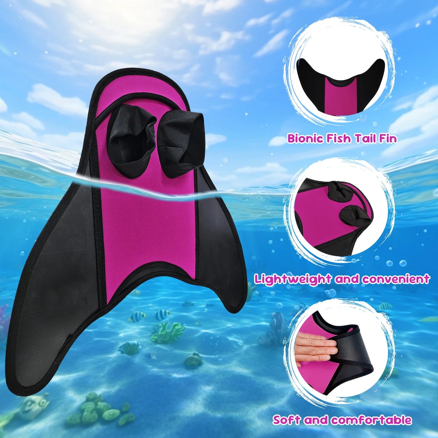 Children's Mermaid Snorkelling Fins | Perfect for Indoor Swimming