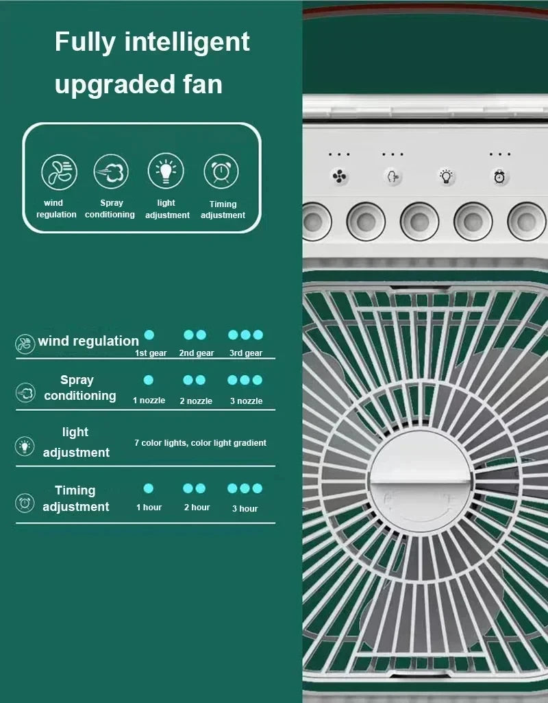 3-in-1 Portable Air Conditioner & Fan | Humidifier & Night Light