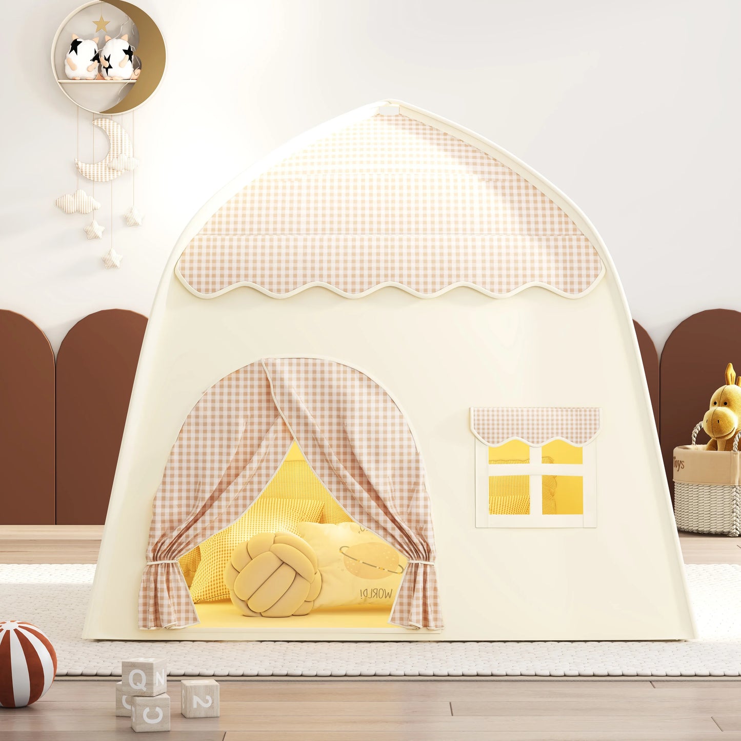 Khaki Toy Castle | Portable Children's Play Tent for Pretend Play