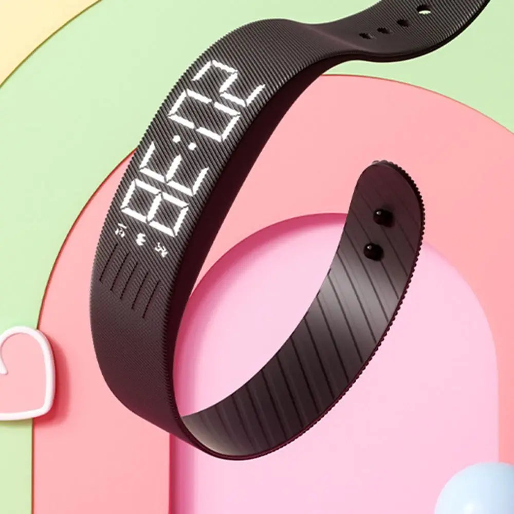 Adjustable Silicone Snooze-proof LED Alarm Clock Bracelet
