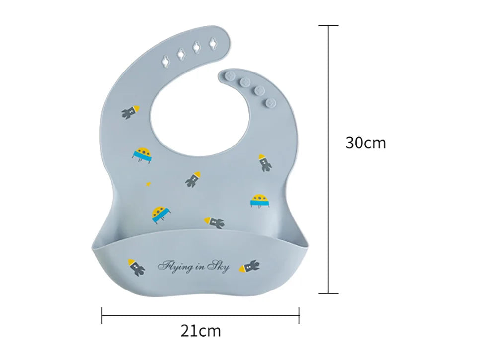 Adjustable Waterproof Silicone Baby Feeding Bibs for Kids