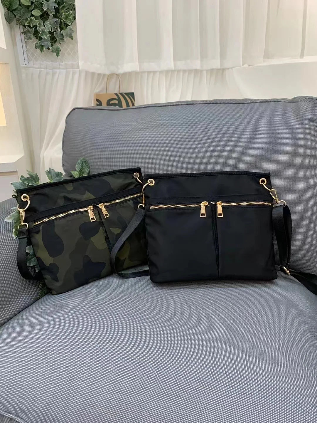 Stylish Crossbody Nylon Handbag | Lightweight Multi-Pocket Bag