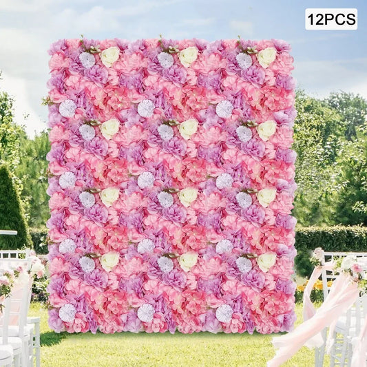 12PCS 3D Flower Wall Panels | Artificial Floral Backdrop Decor