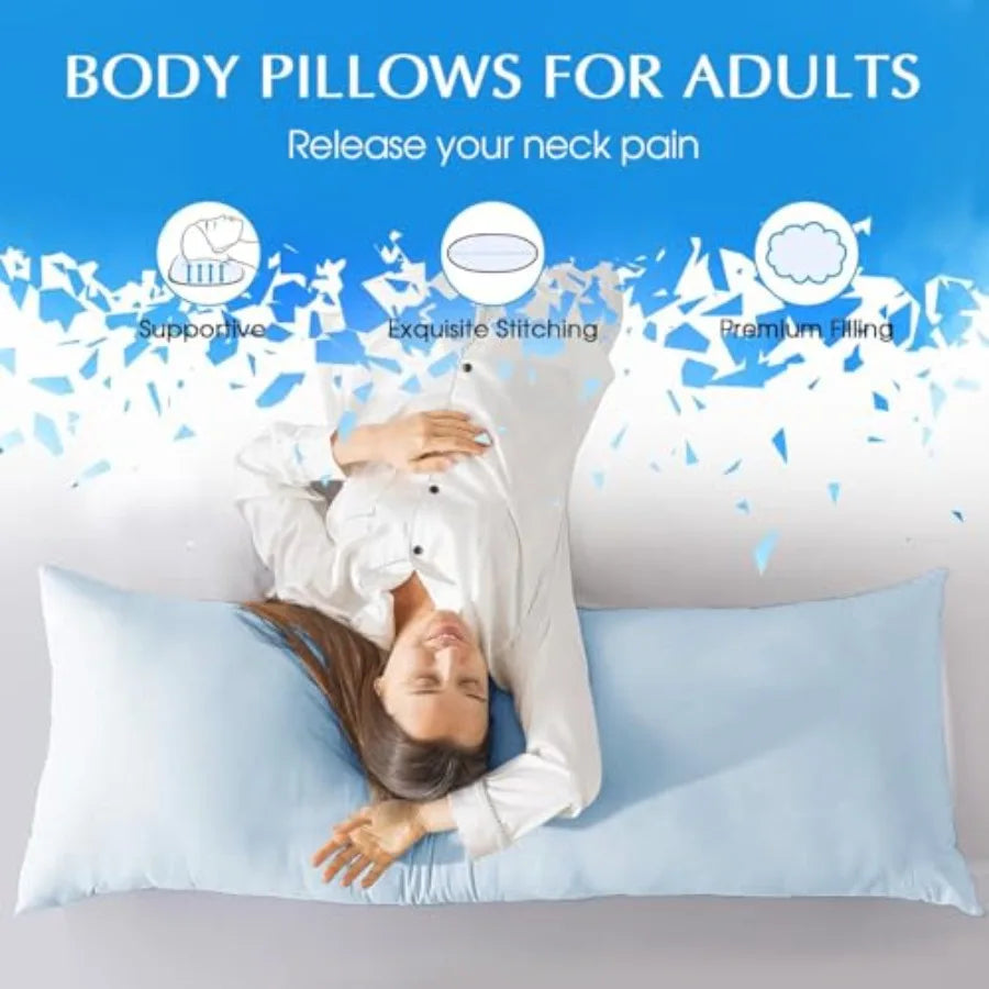 Cooling Cotton Body Pillow Insert | Soft Full Body Pillow for Comfort