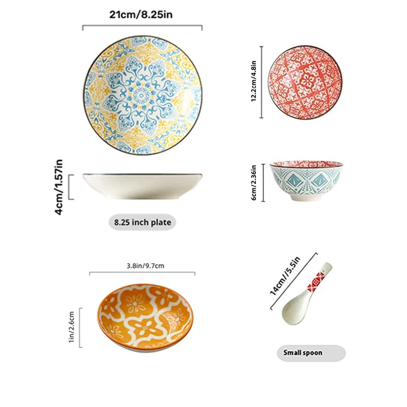 16-Piece Bohemian Ceramic Dinnerware Set for Stylish Dining