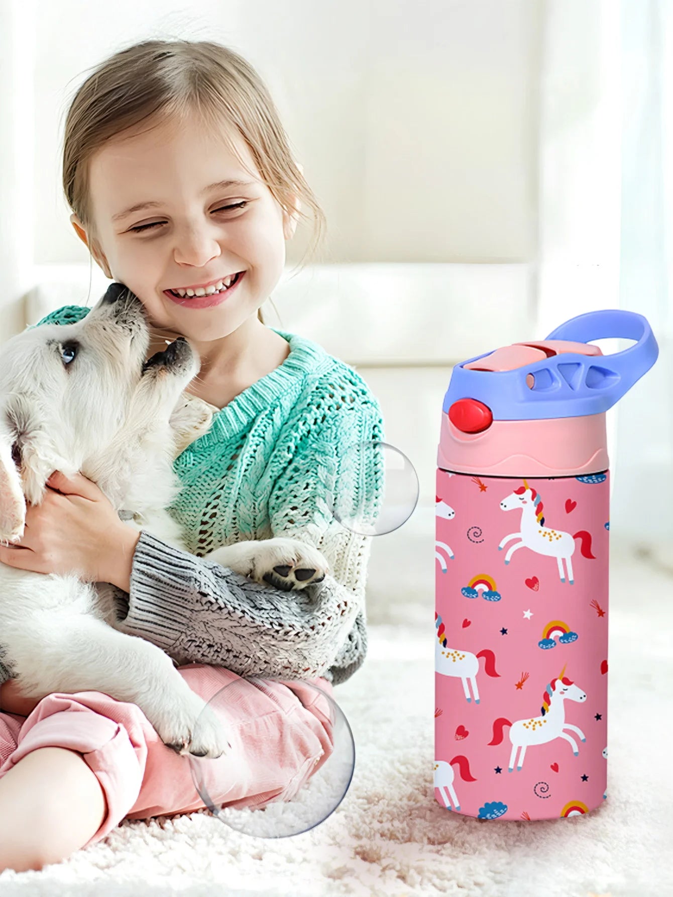 Cute Cartoon Pattern Stainless Steel Insulated Thermos Cup