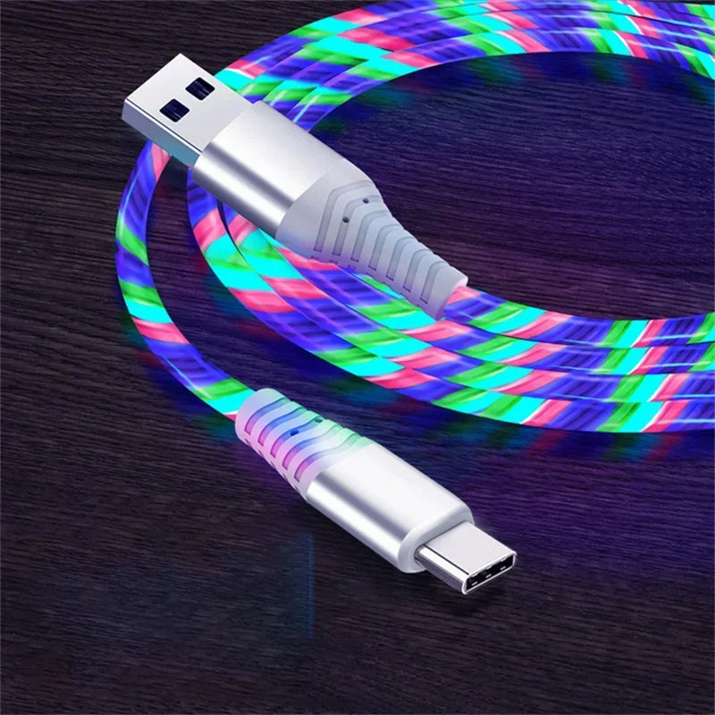 Glowing LED Fast Charging Data Cord | Type C & Micro USB Cable