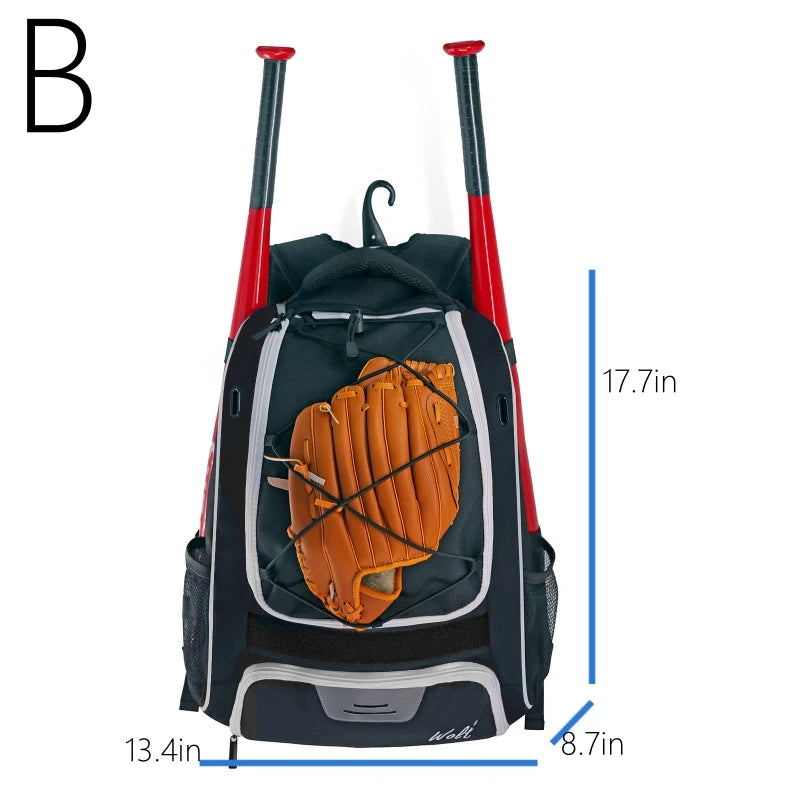 Baseball Softball Backpack | Large Capacity Sports Bag with Shoe Compartment