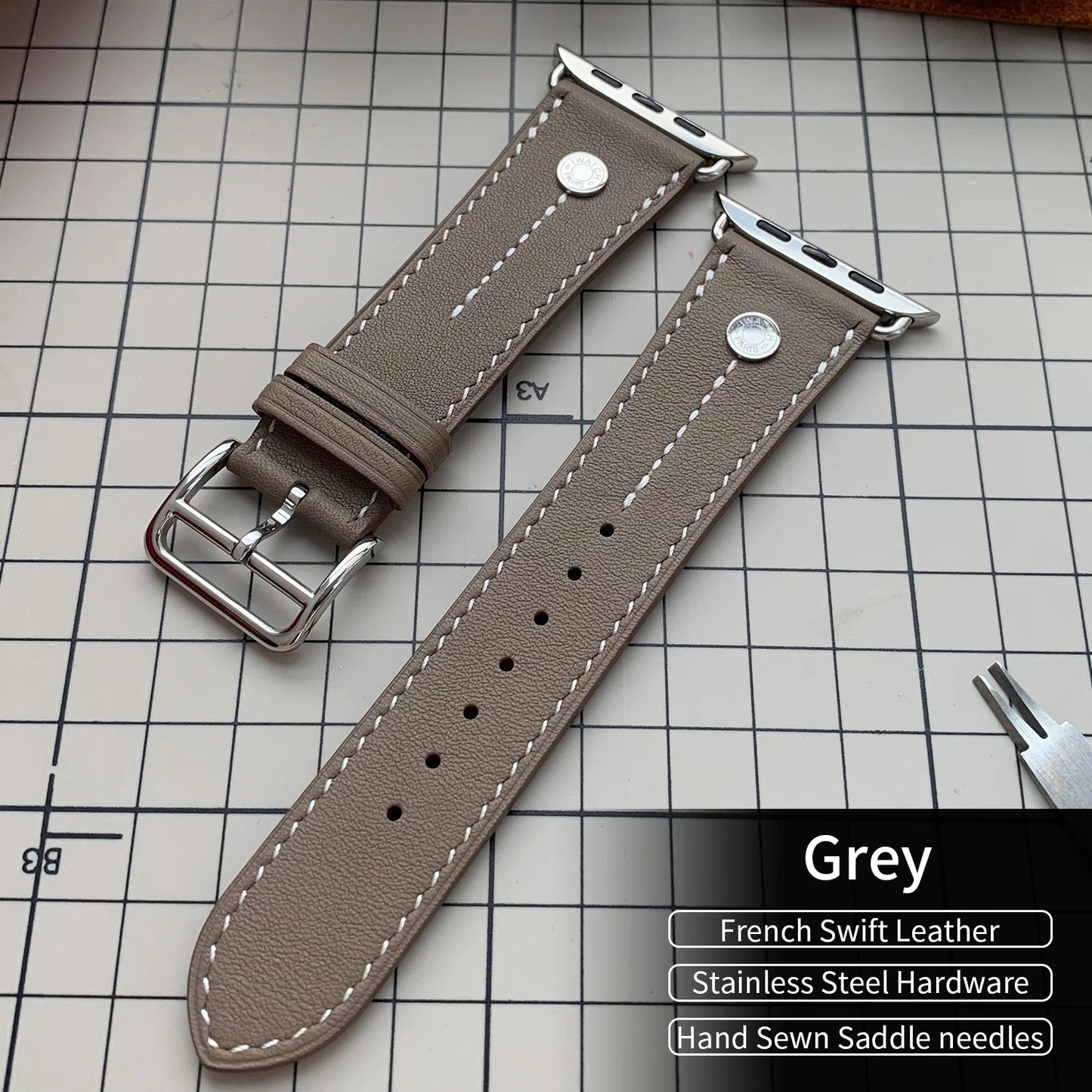 High-Quality Calfskin Leather Single Tour Band for Smartwatch