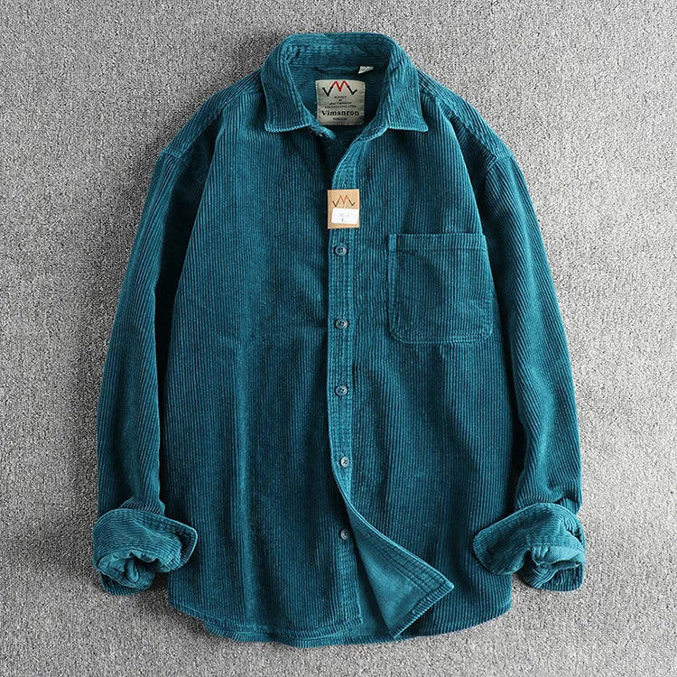 Men's Solid Color Corduroy Shirt | Vintage Casual Fashion